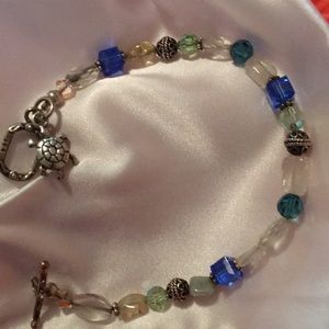 Sterling beaded bracelet silver clasp